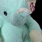 Vintage Baby Ty Elephantbaby Plush 10  Mint Green Yellow Rattle Tylon 2000