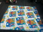 Vtg Disney Winnie The Pooh Piglet Full Comforter Sunny Side Cloud Quilt Blanket