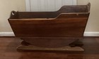 Antique Wooden Baby Rocking Cradle Converted To Stationary Baby Crib  decor 
