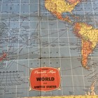 Vintage Large Wall Hammond   s Reversible Maps Of The World And United States