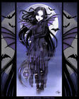 Gothic Vampire Bat Purple Moon Morgan Dark Fairy Signed Myka Jelina Art Print