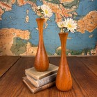 Vintage Mid Century Modern Hand-turned Wood Bud Vase   Danish Style