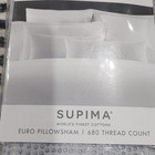 Hotel Collection Supima 680tc Euro Pillow Sham Blue White Textured 26x26 New
