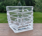 Vtg Rosenthal Studio Linie Turnus Crystal Twisted Square Votive Candle Holder