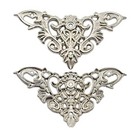 Furniture Decorative Edge Cover Antique Metal Carved Corner Protector Silver