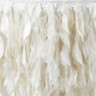 17 Ft Ivory Curly Taffeta Table Skirt Wedding Party Catering Trade Show Banquet