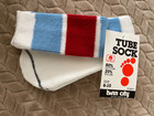 New Vintage 1970 Twin City Striped Tube Socks Kids Usa 6-10 Baseball Boys Red