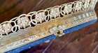 Vintage 17    Gold Filigree Ormolu Vanity Mirror Footed Tray Hollywood Regency
