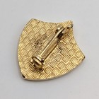 Vtg Usa Cloisonne Patriotic Shield Mini Lapel Pin Red White Blue Gold Tone Metal