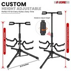5 Core Double Guitar Stand Floor W Foam Arms For Acoustic Electric Bass Guitars