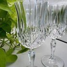 Vintage Crystal Wine Glasses Set Of 2 Rock Opera Style Cut Crystal Goblets