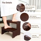 Strongtek Bamboo Two-step Stool  350 Lbs Capacity  Anti-slip Bottom  Portable Fo