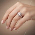 Round Cut Morganite Ring 925 Sterling Silver Women   s Engagement Ring 