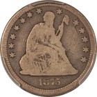 1875-cc Seated Liberty Quarter - Pcgs Ag-03  Full Good  Carson City 