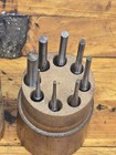 Starrett S565 Drive Pin Punch Set 8 Punches   Round Wood Box 1 16 -5 16  
