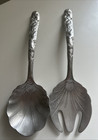 Vintage Arthur Court 1990 Salad Serving Set Fork Spoon Rabbits Bunnies Aluminum