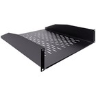Cantilever Server Shelf Vented Shelves Rack Mount 19  2u Black 18  Deep W lip