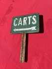Vintage Carts Arrow Embossed Heavy Metal Sign Golf