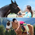 Breathable Horse Face Mask  Comfortable Mesh Horse Fly Mask With Ear Covers  Equ