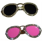 Puppy Bows   Big Dog Bow Aviator Sunglasses  Pet Hair Barrette Clip