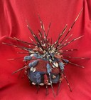 Cameroon  Bamileke Tribe Ethnographic Treasure   Woven Hat With Porcupine Quills