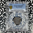 1861 Nova Scotia 1 2 Cent Pcgs Ms63bn Lot g1220 Choice Unc 