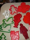 Vintage Cookie Cutters  Red And Green Christmas  Lot  Used