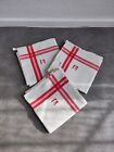 3 Antique Vintage French Homespun Linen Metis Kitchen Dish Torchon Tea Towel