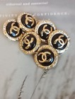 Lot Of 10    16mm   Designer Cc  Button Gold Tone Chanel Button