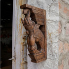 2 Pcs Wall Bracket Elephant Pair Small Corbel Vintage Decor Wooden 