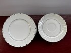 Set Of 14 Hh Fine China Heirloom Salad Plates 6 5    Saucers 6  White Platinum