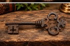 Victorian Style Cast Iron Skeleton Key 6  Ornate Antique Patina Rustic Decor