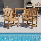 36 2  Poly Lumber Patio Dining Set  Hips Table   Chairs  W  Umbrella Hole  Brown