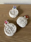 Hand- Crocheted Cotton Face Scrubbies Set Of 3 White 