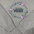 Vans Rose Flower Wreath Crew Neck Long Sleeve Sweatshirt Women s Size Xl Gray