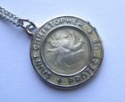 7 8in Sterling Silver Enamel Saint Christopher Medal Chain Necklace