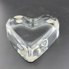 Baccarat France Crystal Art Glass Paperweight Clear Heart