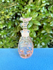 Stunning Vintage Iridescent Pink Glass Perfume Bottle And Blown Stopper