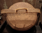 Large Vintage Antique Chinese  Japanese  Wedding Basket W Handle   Lid