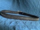Black Leather Studded Belt Eyelets Grommets Cone Studs Punk Rock Goth Metal 45    