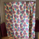Vintage 1970s Floral Vinyl Shower Curtain Mod Retro Groovy Hippie Decor