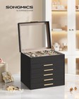 Songmics Gisella  Jewelry Box Organizer  6-layer  5 Drawers  Black And Gold
