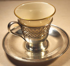 Lot Of 2 Tiffany   Co  Sterling Silver Demitasse Cup Holders   Underplates Lenox