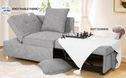 4-in-1 Convertible Sofa Chair Bed Single Small Couch With 5 Adjustable Backrest