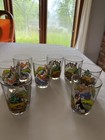 Set Of 8 Vintage Cartoon Drinking Glass 1970s 6oz Great Condition
