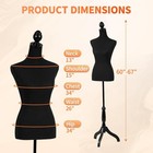 Adjustable Female Mannequin Dress Form Display Torso Tripod Stand 60 To 67