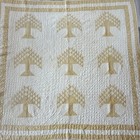 Antique L 1800s Patchwork Tree Of Life Quilt Moderate Heavy Hand Quilting