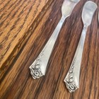 Oneida Sterling Silver Damask Rose Set 4 Butter Flat Handle Spreaders Knives