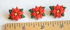 Poinsettias   Shank Back Holiday Button Embellishments   Christmas Flowers 