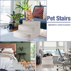 Dog Steps Ladder 3 Steps Pet Stair Step For Bed With Washable Removable Cover Us